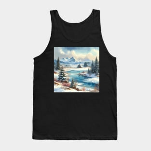 Winter Lake Winter Landscape Tank Top